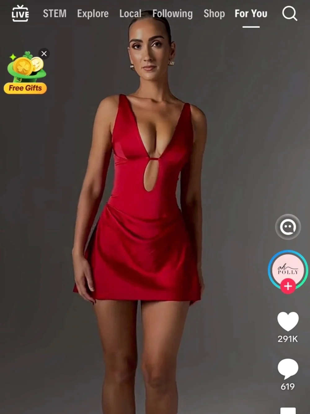 Oh Polly Cutout A-Line Mini Dress in Scarlet Red - Picture 6 of 11